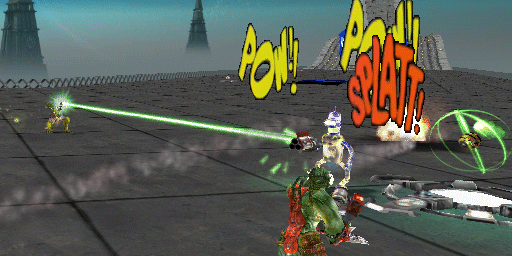 Blue Bender fights Gold and Red Skaarj for
possession of the Green ball in BR4-EvilSky