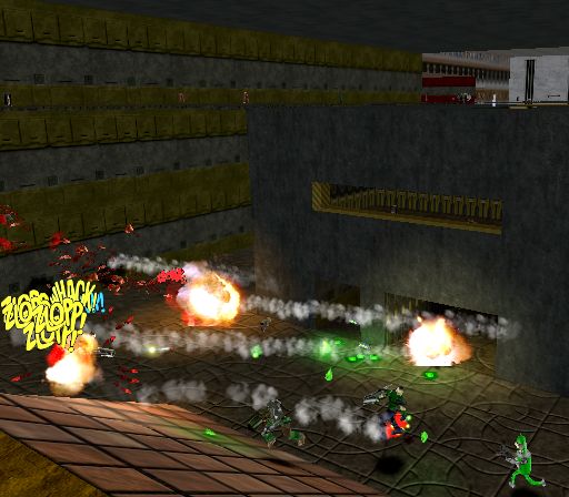 Heavy action at the gold flag base, 
 behind the gold sniper box