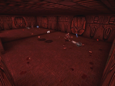 The messy aftermath of a brutal battle
 in the Red Mirror Room of DM-EvilDoorsSky