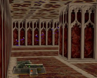 [a red spawn chamber, with autocannon and
 three visible transporters]