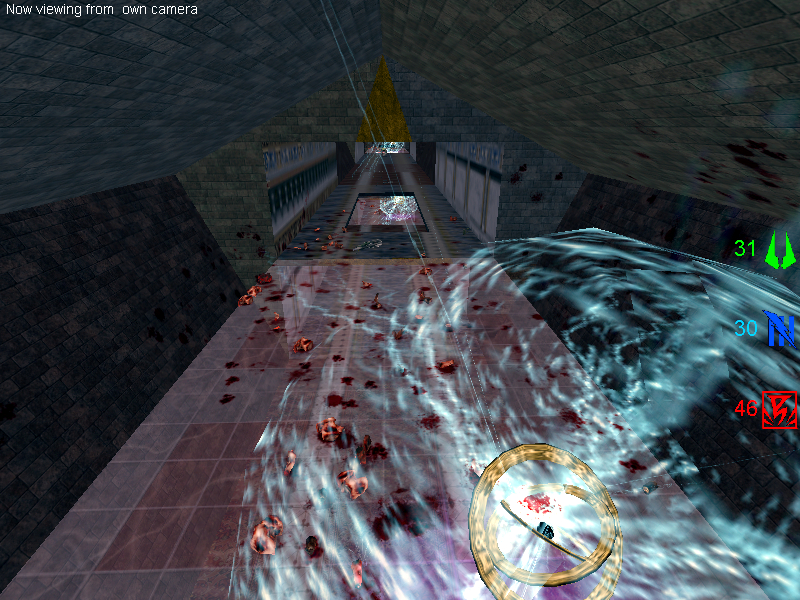 Gravity vortex in the infinitely long corridor
