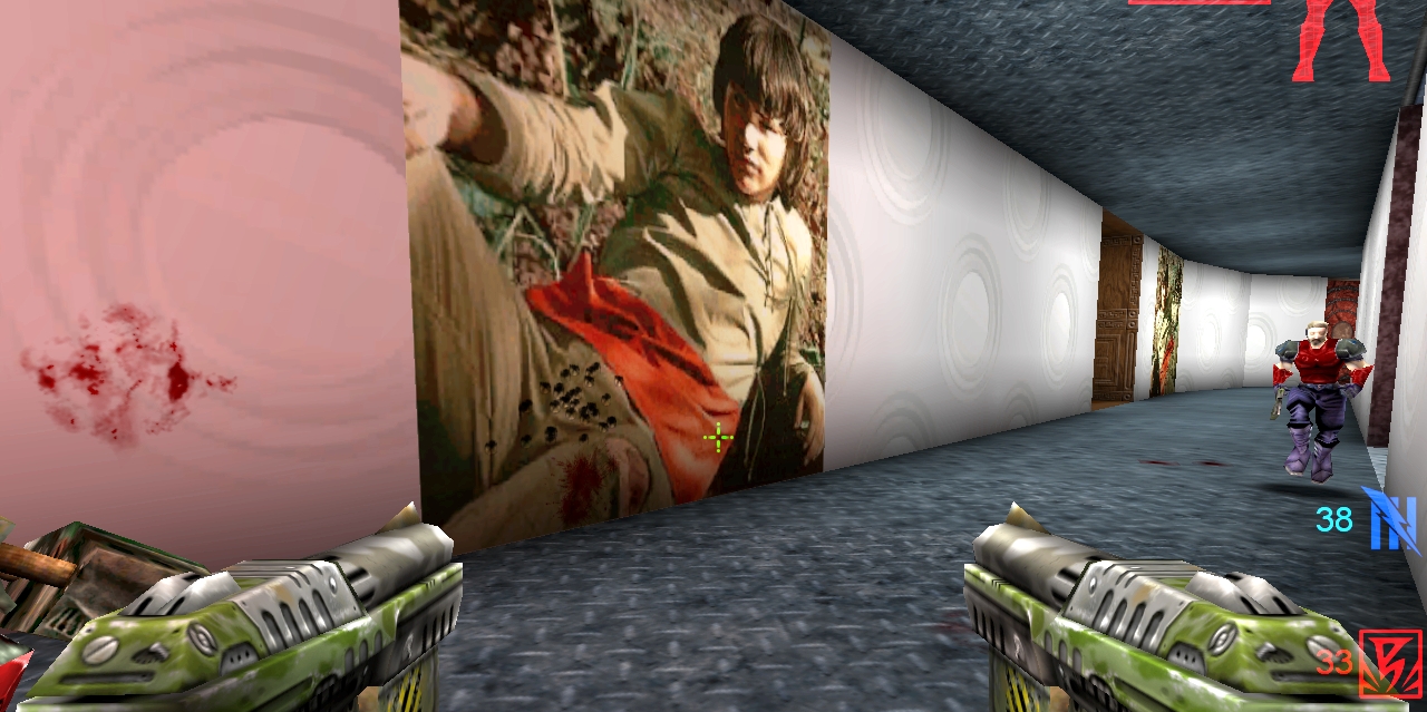 Adric on a corridor wall inside the Tardis