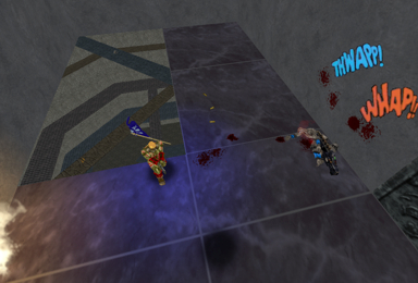 A red bot tries to steal the blue flag