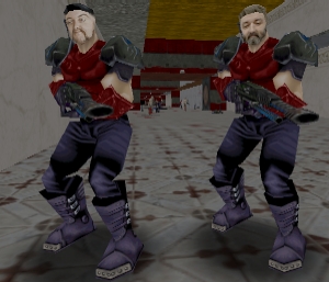 A Rev bot on the left and
     an Evil bot on the right.