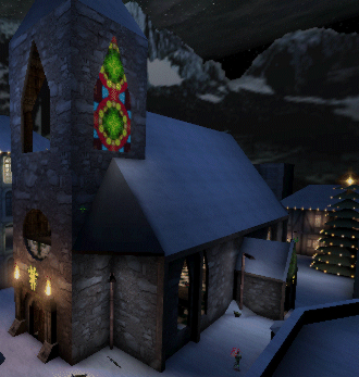 The cathedral, which contains
the gold flag base.